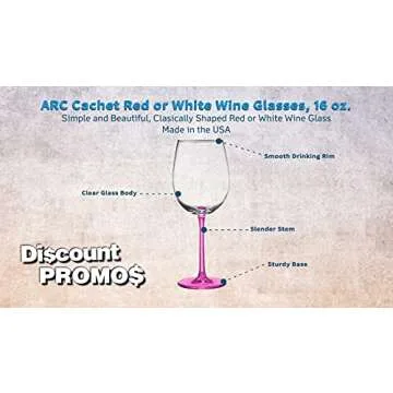 Elegant Personalized ARC Cachet White Wine Glasses Set of 10