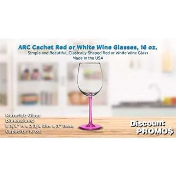 Elegant Personalized ARC Cachet White Wine Glasses Set of 10