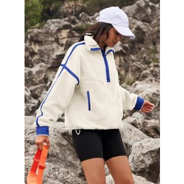 Yanekop Women's 1/2 Zip Sherpa Fleece Pullover