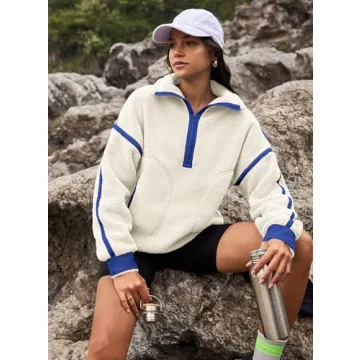 Yanekop Women's 1/2 Zip Sherpa Fleece Pullover