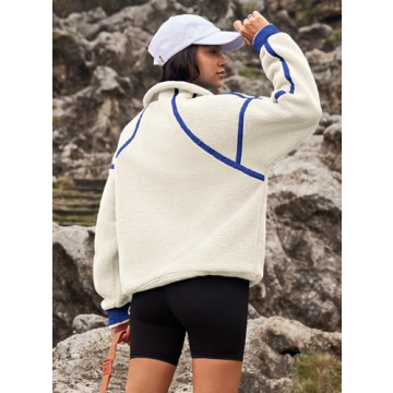 Yanekop Women's 1/2 Zip Sherpa Fleece Pullover