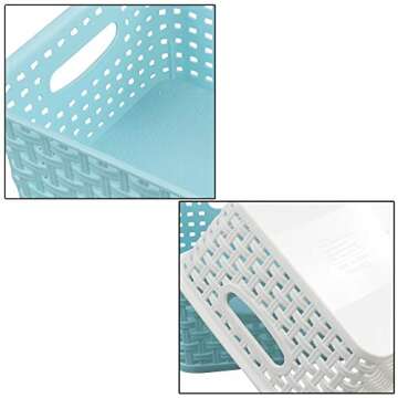 Vababa Plastic Storage Baskets/Storage Bins, Pack for 6