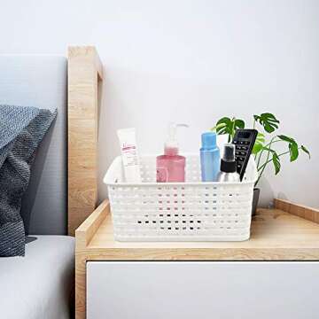 Vababa Plastic Storage Baskets/Storage Bins, Pack for 6