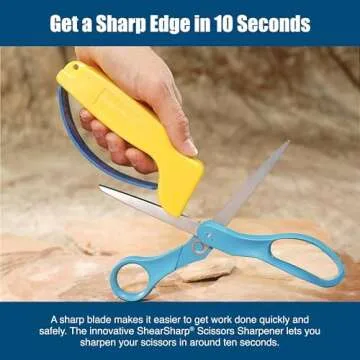 AccuSharp ShearSharp Scissors Sharpener, Diamond-Honed Tungsten Carbide Blade Sharpening Tool for Scissors, Garden Shears, Kitchen Shears, Hedge Clippers, Yellow