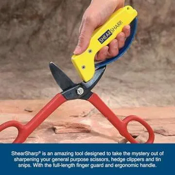 AccuSharp ShearSharp Scissors Sharpener, Diamond-Honed Tungsten Carbide Blade Sharpening Tool for Scissors, Garden Shears, Kitchen Shears, Hedge Clippers, Yellow