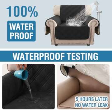 H.VERSAILTEX 100% Waterproof Couch Covers Modern Sofa Slipcovers with Elastic Straps Thick Soft Furniture Protector Pet Friendly