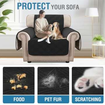 H.VERSAILTEX 100% Waterproof Couch Covers Modern Sofa Slipcovers with Elastic Straps Thick Soft Furniture Protector Pet Friendly