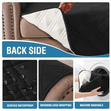 H.VERSAILTEX 100% Waterproof Couch Covers Modern Sofa Slipcovers with Elastic Straps Thick Soft Furniture Protector Pet Friendly