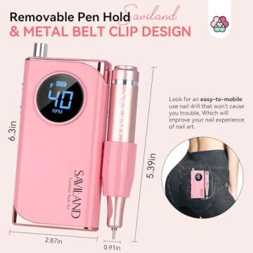 SAVILAND Electric Nail Drill for Flawless Manicures