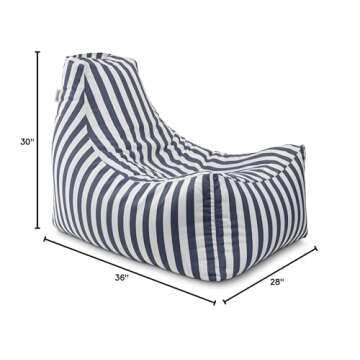 Jaxx Juniper Outdoor Bean Bag Patio Chair, Navy Stripes
