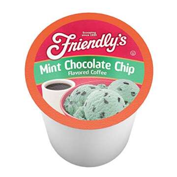 Friendly's Flavored Ice Cream Coffee Pods, Compatible with Keurig K Cup Brewers (Mint Chocolate Chip, 12 Count)