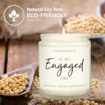 PETALSUN Engagement Gift, Gifts for Newly Engaged Couples & Bride to Be & Fiance - Lavender Scented Soy Wax Candle - Engaged Gifts for Her (7oz)