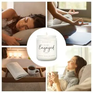 PETALSUN Engagement Gift, Gifts for Newly Engaged Couples & Bride to Be & Fiance - Lavender Scented Soy Wax Candle - Engaged Gifts for Her (7oz)