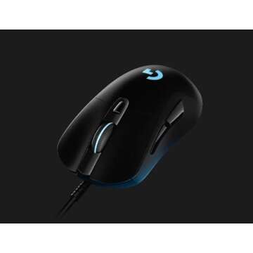 Logitech G403 Hero 25K Gaming Mouse, Lightsync RGB, Lightweight 87G+10G optional, Braided Cable, 25, 600 DPI, Rubber Side Grips, Black