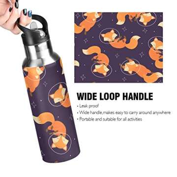 Cute Fox Space Star Insulated Water Bottle for All