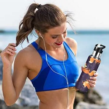 Cute Fox Space Star Insulated Water Bottle for All