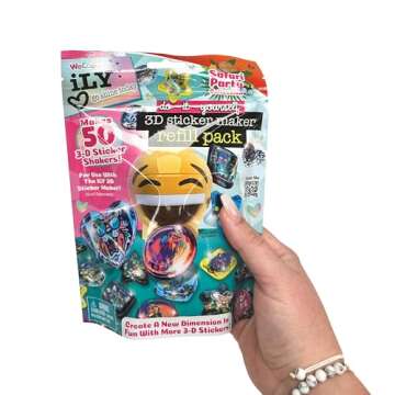 ILLY 3D Sticker Maker Refill Pack – Safari Party Arts & Crafts Kit
