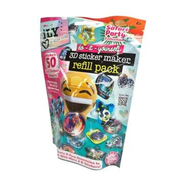 ILLY 3D Sticker Maker Refill Pack – Safari Party Arts & Crafts Kit