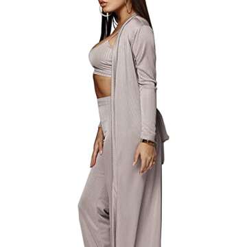 Stylish HANMAX Women's 3 Piece Tracksuit Set for Versatile Fashion