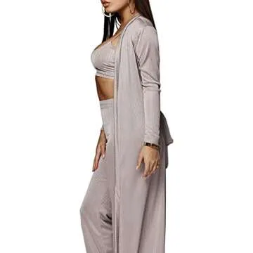 Stylish HANMAX Women's 3 Piece Tracksuit Set for Versatile Fashion