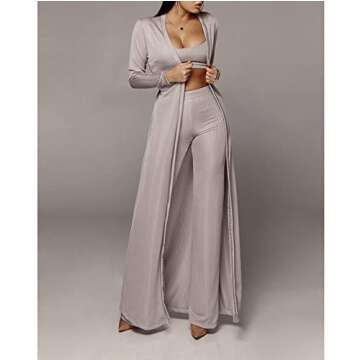 Stylish HANMAX Women's 3 Piece Tracksuit Set for Versatile Fashion