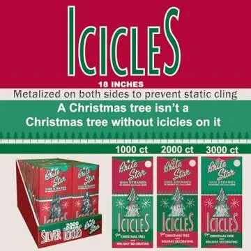 Brite Star Icicles Tinsel 2000 Strands for Christmas Decor