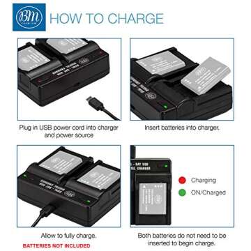 BM Premium NB-13L Dual Charger for Canon PowerShot Cameras