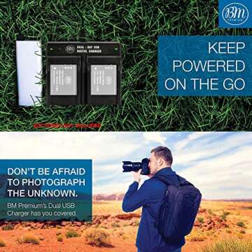 BM Premium NB-13L Dual Charger for Canon PowerShot Cameras