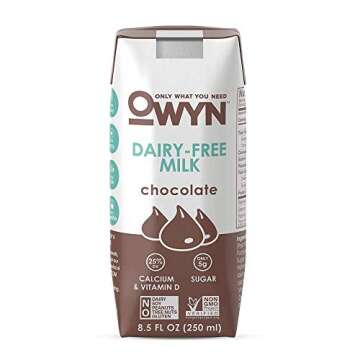 OWYN, Vegan Dairy Free Milk, Chocolate, 8.5 Fl Oz (Pack of 12), 100-Percent Plant-Based, Dairy-Free,...