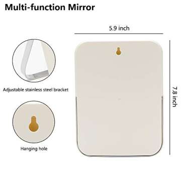 YEAKE Table Desk Vanity Makeup Mirror,8-Inch Portable Folding Mirror with Metal Stand 90°Adjustable...