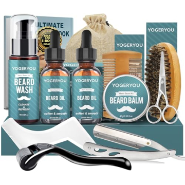 Ultimate Beard Grooming Kit with Straight Razor & Shaping Tools