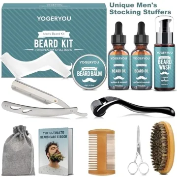 Beard Grooming Kit with Straight Razor & Shaping Tools
