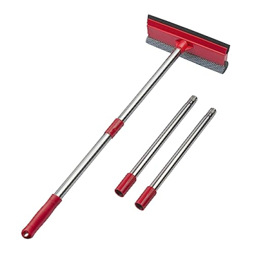 DSV Standard Window Squeegee, 2-in-1 Window Cleaning Tool with 55" Extension Poles