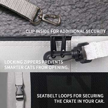 Petseek Extra Large Cat Carrier Soft Sided Folding Small Medium Dog Pet Carrier 24"x16.5"x16" Travel Collapsible Ventilated Comfortable Design Portable Vehicle Without Curtain(Basic Grey)