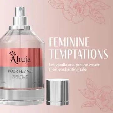AHUJA Pour Femme Eau De Parfum 3.4oz for Women Long Lasting Fragrance with Notes of Iris, Earthy Patchouli, Warm Vanilla-Best Alternative to La Vie Est Belle.
