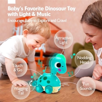 CubicFun Dino Crawl Play Toy for Babies 6-12 Months