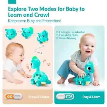 CubicFun Dino Crawl Play Toy for Babies 6-12 Months