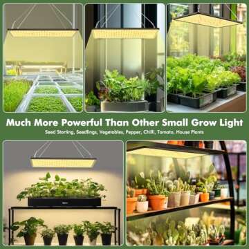 Upgrade Led Grow Light Sunlight, High Efficiency & High Yield Full Spectrum Plant Light, Grow Lights for Indoor Plants Seedling Hydroponic Plants Veg Flower Growing Lamps(Actual Power 90W)