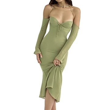 Stylish Green Backless Maxi Dress for Summer Fun