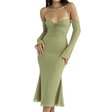 Stylish Green Backless Maxi Dress for Summer Fun