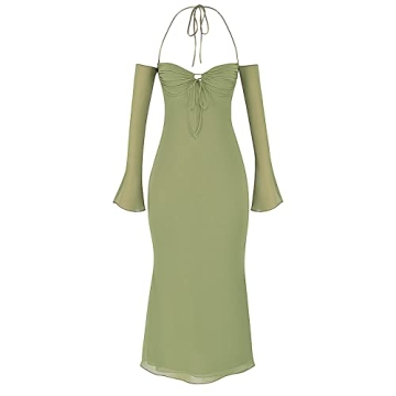 Stylish Green Backless Maxi Dress for Summer Fun