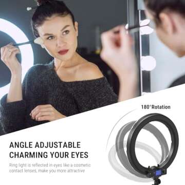 Ring Light,19inch LED Ring Light with Stand &LCD Display Adjustable Color Temperature 3000K-5800K, Makeup Light for YouTube Video Shooting, Portrait, Vlog, Selfie 【Upgraded Version】