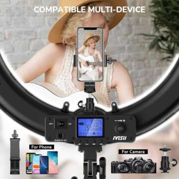 Ring Light,19inch LED Ring Light with Stand &LCD Display Adjustable Color Temperature 3000K-5800K, Makeup Light for YouTube Video Shooting, Portrait, Vlog, Selfie 【Upgraded Version】