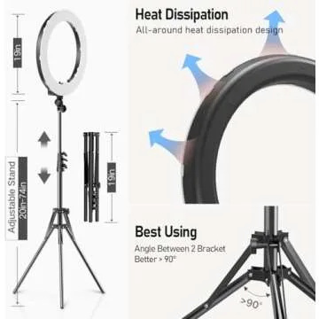 Ring Light,19inch LED Ring Light with Stand &LCD Display Adjustable Color Temperature 3000K-5800K, Makeup Light for YouTube Video Shooting, Portrait, Vlog, Selfie 【Upgraded Version】