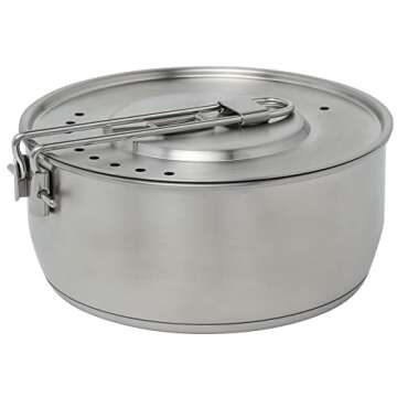 STANLEY Even Heat Essential Pot Set, 4-Piece Camping Cookware Set with Stainless Steel Pots and Pans, Utensils, Lids, and Cooking Accessories, Outdoor Travel Kit for Campsites, Hiking, and More