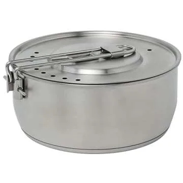 STANLEY Even Heat Essential Pot Set, 4-Piece Camping Cookware Set with Stainless Steel Pots and Pans, Utensils, Lids, and Cooking Accessories, Outdoor Travel Kit for Campsites, Hiking, and More