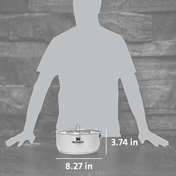 STANLEY Even Heat Essential Pot Set, 4-Piece Camping Cookware Set with Stainless Steel Pots and Pans, Utensils, Lids, and Cooking Accessories, Outdoor Travel Kit for Campsites, Hiking, and More