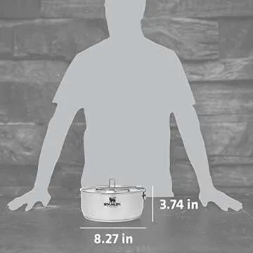 STANLEY Even Heat Essential Pot Set, 4-Piece Camping Cookware Set with Stainless Steel Pots and Pans, Utensils, Lids, and Cooking Accessories, Outdoor Travel Kit for Campsites, Hiking, and More