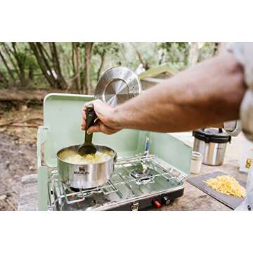 STANLEY Even Heat Essential Pot Set, 4-Piece Camping Cookware Set with Stainless Steel Pots and Pans, Utensils, Lids, and Cooking Accessories, Outdoor Travel Kit for Campsites, Hiking, and More