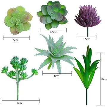Outee 14 Pcs Fake Succulents Assorted Colors Ideal Decor